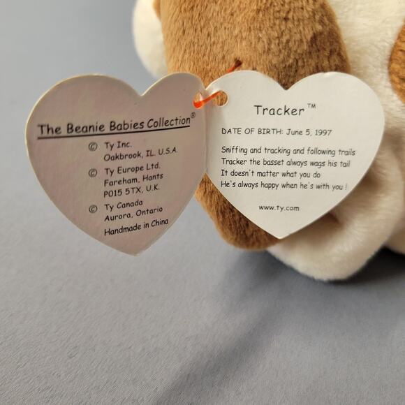Vintage Ty Beanie Baby Tracker Basset Hound Dog 1997 Plush Toy Tags 90s Gift - Picture 11 of 16